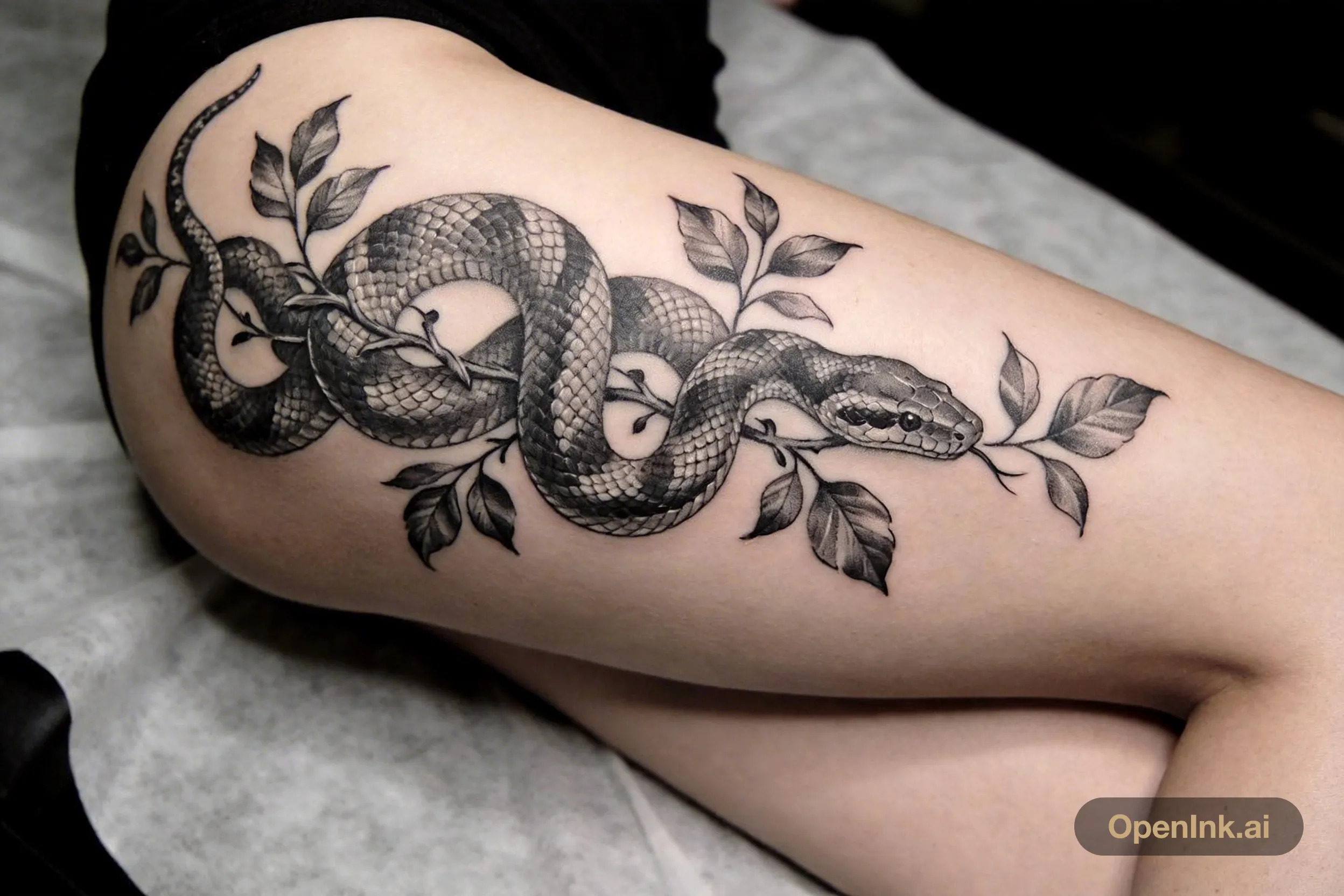 Snake and vine wrap tattoo inspiration for women