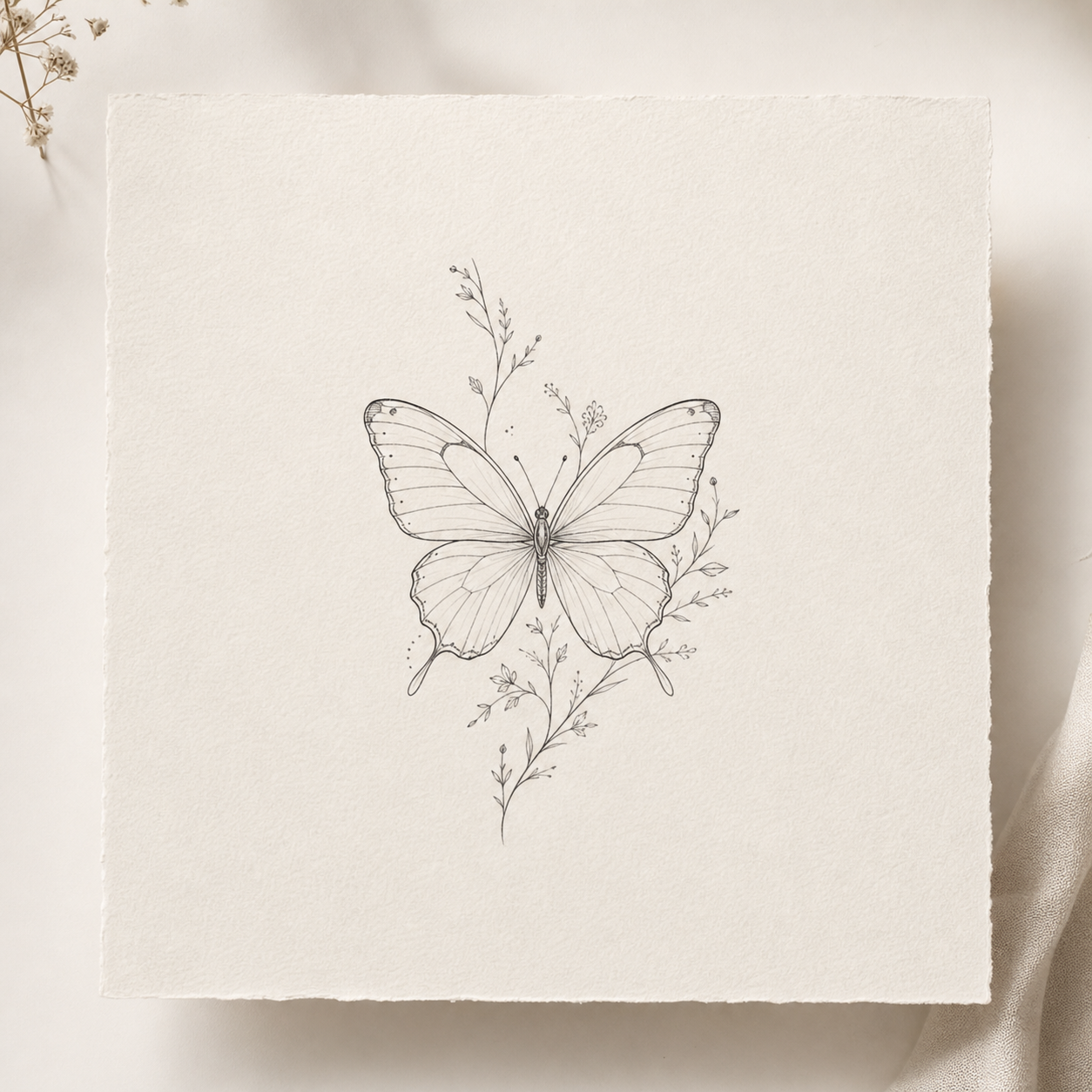 Butterflies and tiny animals Fine Line