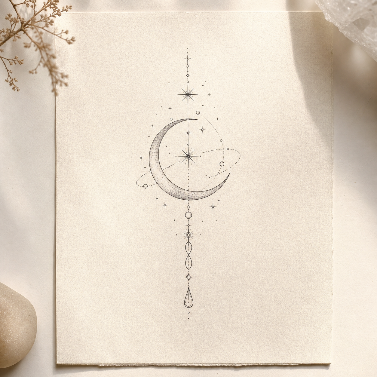 Celestial and ornamental lines Fine Line