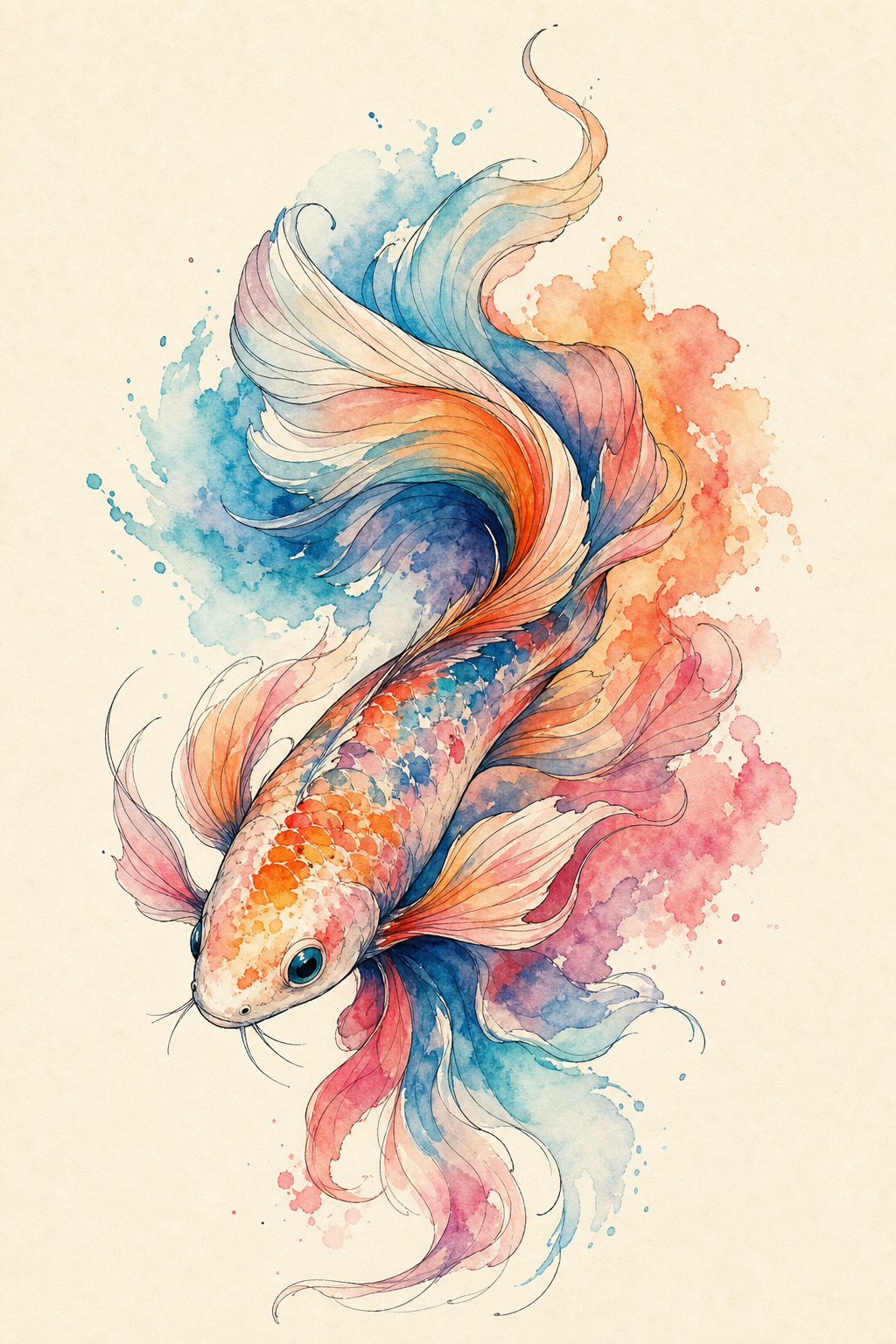 Animals in motion Watercolor